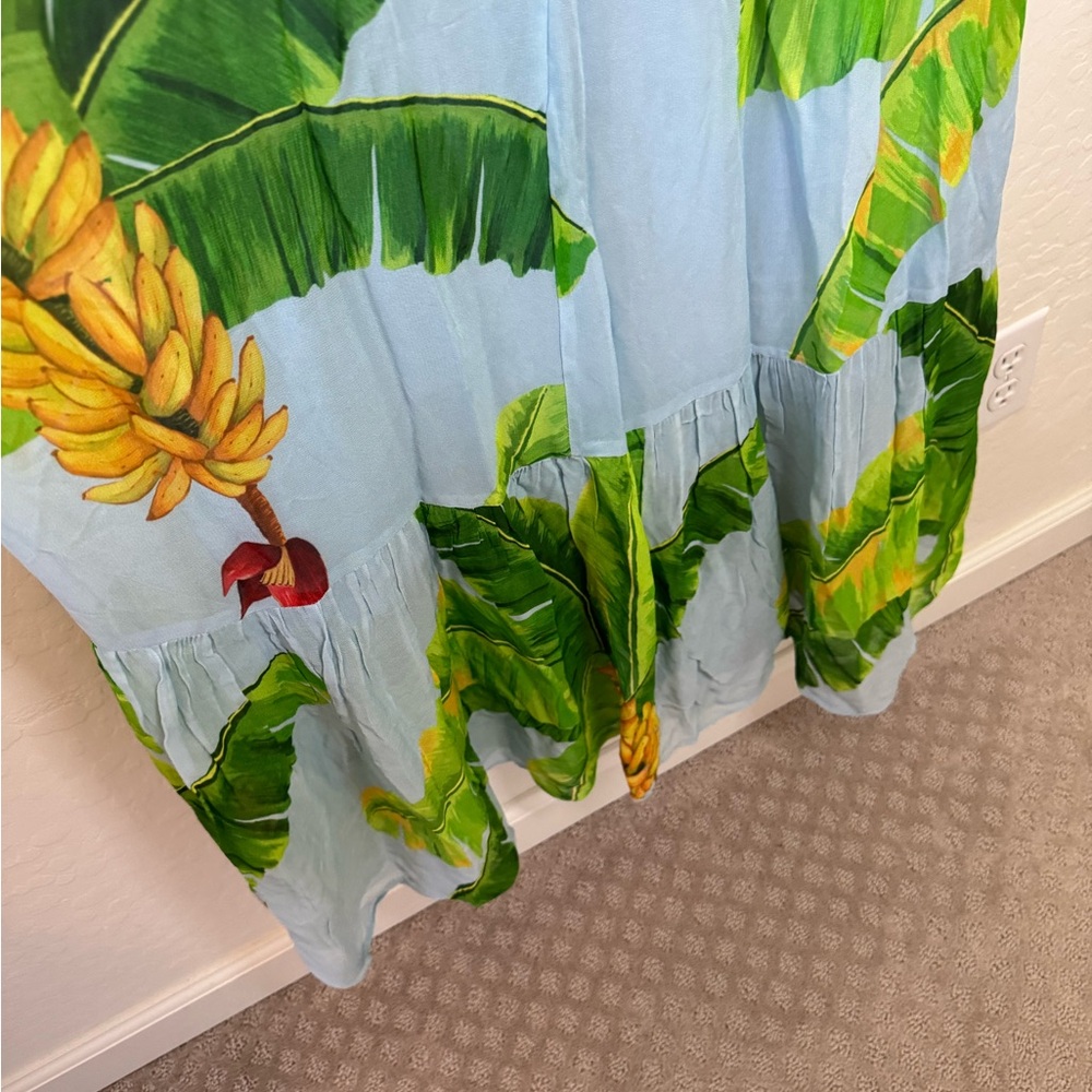 FARM Rio Fresh Bananas Maxi Dress with Green Tropical Leaf Print - Picture 7 of 9